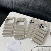 Fashion Electroplating Silver Stereoscopic Rabbit Cat Ears Decoration With Earrings Phone Cover Case for iPhone 17 16 15 Pro Max