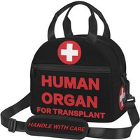 Funny Human Organ for Transplant Insulated Lunch Bag Portable Reusable Thermal Bento Tote Bag with Adjustable Shoulder Strap