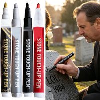Gold Tombstone Lettering Pen Waterproof Quick Dry Oil Based Stone Inscription Touchup Marker Granite Marble Memorial Paint