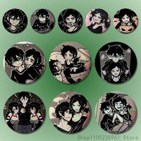 C-Coffin of A-Andy and L-Leyley 58mm 44mm HD Print Brooch Badges Pretty Derby Round Display Brooches Lapel Pins Custom