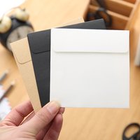100pcs Mini Retro Envelopes 10x10cm Western Style Small Kraft Paper Black/White Blank Storage Envelopes for Office & School