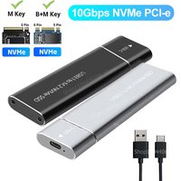 M2 SSD Case M.2 NVMe SATA SSD Enclosure Adapter 10Gbps USB 3.1 Type C Dual Protocol External Enclosure Supports M And B&M Keys