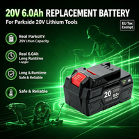 Parkside X20V 20V 6Ah Lithium-Ionen-Ersatzakku, langlebiger Akku für Elektrowerkzeuge, passend für PAP 20 B3 A3 PAPS 208 A1, für Kettensäge, Bohrmaschine, Rasenmäher und weitere 20V-Akkuwerkzeuge.