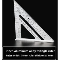 7 Inch Aluminum Alloy Speed Triangle Ruler Durable Carpentry Tool for Framing Roofing and Construction Measurement