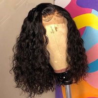 Short Bob Frontal Lace Wigs Human Hair Water Wave 13x4 Lace Front Human Hair Wigs For Women Pre Plucked 4x4 Lace Closure Wig