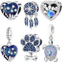 New Blue Eyes,Palm,Butterfly,Turtle Beads,Pendant, 925 Silver,Suitable for Original Bracelet DIY Accessories,Exquisite Jewelry