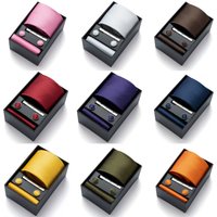 Classic formal solid color men's tie gift box set of 4 pieces, men's gift preferred for Christmas, Valentine's Day, New Year, Fa