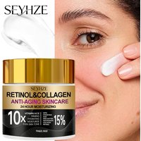 SEYHZE Retinol Collagen Moisturizing Day And Night Cream 15% Vitamin a B C E Shea Butter Hyaluronic Acid Niacinamide Plant Extra