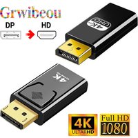 GRWIBEOU 4K 60HZ DisplayPort to HDMI-compatible Adapter Cable 1080P DP to HDMI-compatible Video Audio Converter For PC TV Laptop