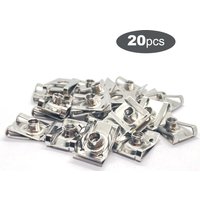 20pcs 304 Stainless Steel U-nut Clips M6 M5 M4 5mm 6mm 4mm Reed Nuts for Car Engine Cover Splash Shield Guard Bumper Fender