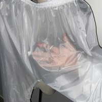 Plus Size Men Thin Invisible Bottom Pants Sissy Lantern Pants See Through Sexy Silky Pajamas Pants Smooth Nude Fit Casual Pants