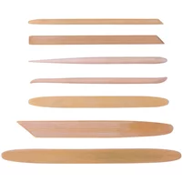 Bamboo Clay Sculpture 7-piece Set of Round Head Bamboo Scraper Fine Handmade Pottery Sculpture Craft Blank Tool