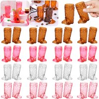 10pcs Mini Boot Shot Glasses Clear Plastic Cup Cowboy Cowgirl Birthday Party Decoration Wedding Bachelorette Party Supplies Gift