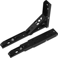 2pcs 8"-14" Black Folding Shelf Bracket Heavy Duty White Collapsible Shelf Bracket Hardware for Table Work RV Car Saving Space