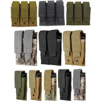 9mm Magazintasche Taktische Einzel-Doppel-Mag-Tasche Outdoor Molle Open-Top Magazintasche für Glock M1911 92F Taschenlampe Tasche Dreifachtasche