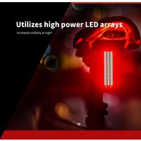 Enfitnix ET2 Bike Rear Light Auto Start/Stop Brake Sensing IPX6 Waterproof LED Saddle Seatpost Bracket With Chargable