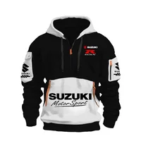 AliExpress 2025 Suzuki Logo Hoodie Motorcycle Racing Cycling Sweatshirt Racing Clothing Sweatshirt Half Zipper Multi-pocket Zipper Hoodie