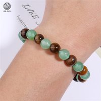 Wholesale Natural Yellow Tiger Eye Green Aventurine Stretch Bracelet Unisex Beaded Handmade Energy Crystal Stone for Men Women