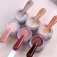 6Pcs/Set Nude Red Brown Pink Nail Acrylic Powder Professional Dipping Crystal Powder for Nail Art Extension/Carving Pigment Dust