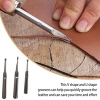 3 Pieces/Set Professional Leather Edge Beveler Groovers Leathers Grooving Slotting Tool Leathercraft Tools Handtool