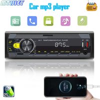 MTIJIEY 1 Din Car MP3 Player USB/SD/EQ AUX Dual USB BT Colorful button lights FM Remote Control Radio Video output Car Stereo