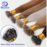 Straight Nano Ring Human Hair Extension Keratin Capsule Micro Ring Hair Extensions Custom Nanoring Natural Fushion Remy Hair