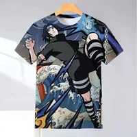2026 Summer Naruto 3D Printed Round Neck T-shirt Casual Fashion Breathable Outoor Sports Shortsleeve Top Family Matching Outfits