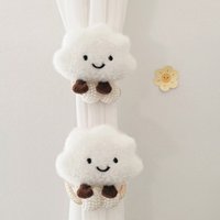2Pc Korean-Style Ins-Style 3D Cloud Pearl Curtain Tiebacks for Children's Room Decoration Mosquito Net Tie Ropes