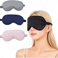 Soft Satin Sleep Mask Zero Eye Pressure Blindfold Adjustable Strap Light Blocking Eye Cover For Travel Night Sleep Home Office