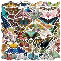 50PCS Vintage Moth Stickers Gothic Moth Decals For Phone Laptop Suitcase Notebook Skateboard Waterproof Sticker
