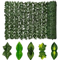Clôture à feuilles de lierre 50 × 500cm, écran de confidentialité pour balcon, feuilles de jardin, haie artificielle, feuille de pomme, décoration extérieure