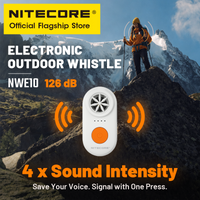 NITECORE NWE10 Elektronische Notfallpfeife USB-C Wiederaufladbar 38g 128dB EDC-Pfeife für Outdoor-Trekking, Wandern, Laufen, Camping