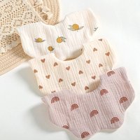 Cotton Gauze Baby Bib Babies Accessories Newborn Baby Apron Feeding Bib 6 Layer Muslin Burp Cloths Kids Saliva Towel New Born