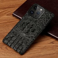 Leather Luxury 3D Head Style Phone Case for iPhone 17 16 15 14 13 12 11 Pro Max Air 17Pro 16Pro 15 Plus 15Pro Back Cover