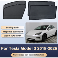 Sun Shades For Tesla Model 3 2018 2019 2020-2025 Sunshades Magnetic Heat insulation Mesh Window Curtains Visor Car Accessories