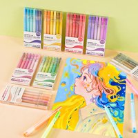 Lecai 54/6 Colors Acrylic Painting Gel Pen 1.0mm Painting Drawing Writing Art Markers Pens Student Graffiti Acrylic Paint Pens