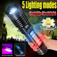 Super Bright COB LED Flashlight USB Rechargeable Zoomable With Side Light Waterproof Torch Camping Hiking Emergency Outdoor