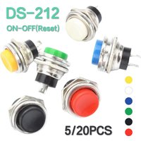 5/20PCS 16mm Momentary Push Button 2Pin Power Switch Electric Buttons DS-212 Self-reset 6 Colors