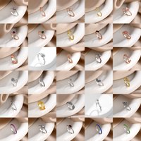 New Trendy Heart Moon Rose Ring for Women Silver Gold Color Zircon Birthstone Stackable Rings Fashion Jewelry Party Gift
