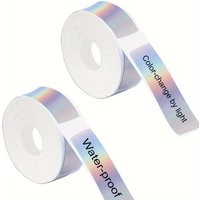4 Rolls 12×40mm Holographic Thermal Stickers, Oil-Proof Lint-Free, Fit P11/P12/P15/P50/Marklife L11 Home Office School Use