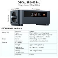 Akumulator Oscal BP2400 Pro do stacji zasilania (nie działa samodzielnie) do PowerMax 2400 pro 2016Wh, domowy akumulator awaryjny do użytku na kempingu, w sytuacjach awaryjnych, w kamperze.
