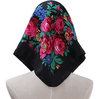70*70cm Russian Style Floral Printed Women's Square Scarf Lady Bandana Handkerchief Ukrainian Shawl Babushka Headband Scarves