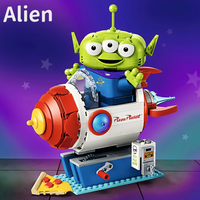 2026 New 570pcs Classic Movie Alien With Pizza Planet Rocket Ride 43307 Three Eyed Alien Building Block Model Toy Ornament Gifts image 3