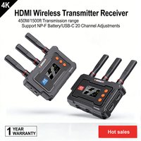 Through Wall VRRIIS HDMI Wireless 4K Video Transmission 450M Wireless Video Transmitter Receiver for Camera Church Outdoor