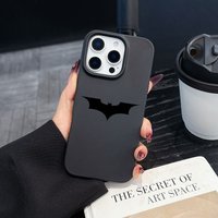 Vline Luxury Matte Silicone Soft Case For iPhone 17 16 15 14 Plus 13 Pro max Solid Black Back Black B-BatmanS Classic Cover