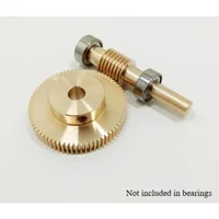 High-Torque 0.5 Module Precision Alloy Worm Gear Reducer 1:60 Ratio, Compact Low-Noise Worm Gearbox for Pan-Tilt Systems