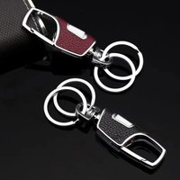 One Click Car Key Chain Pendant Double Ring Thickened Loss-proof Metal Simple and Fashionable Portable Men's Belt Key Chain