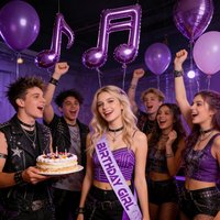 1pc Light Purple Birthday Sash for Women K-pop Fashion Sash with Safety Pin Birthday Party Favors Supplies