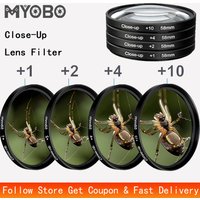 MYOBO Close Up Macro Filter +1 +2 +4 +10 for DSLR SLR Camera Close-up Len Filters - 37 40.5 43 46 49 52 55 58 62 67 72 77 82 mm