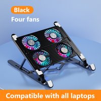 Laptop Cooling Pad with 2/4 Fans Foldable Laptop Cooling Fan RGB Silent Portable Laptop Holder 7 Height for 11-17.3 Inch Laptops